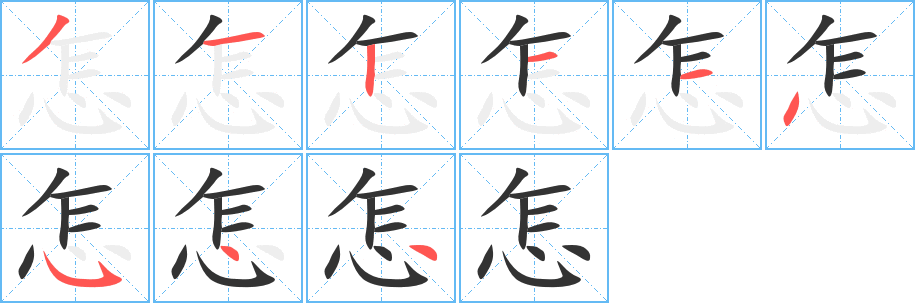 怎的筆順筆畫(huà)