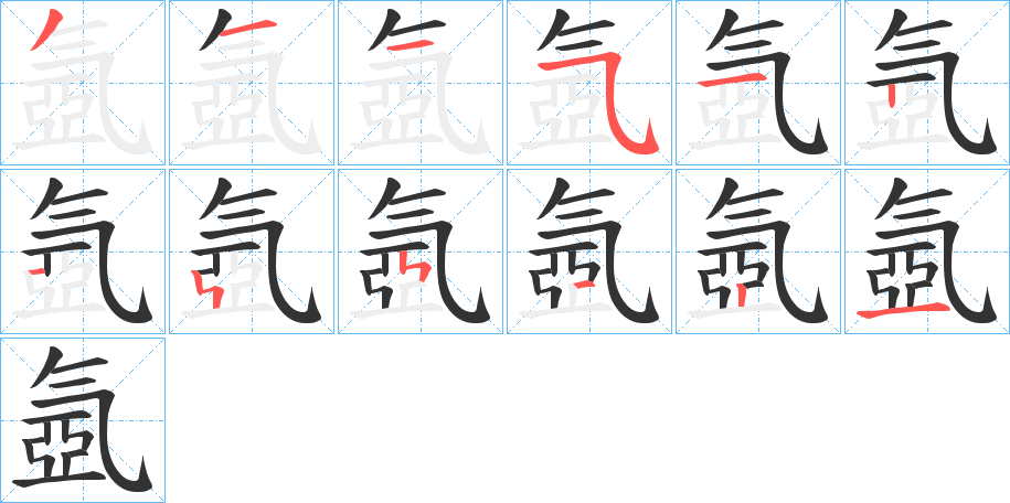 氬的筆順筆畫