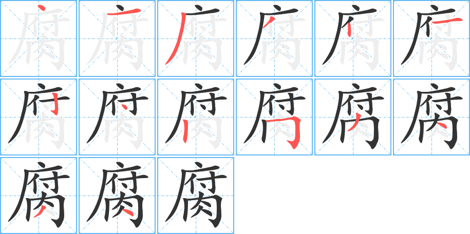 腐的筆順筆畫