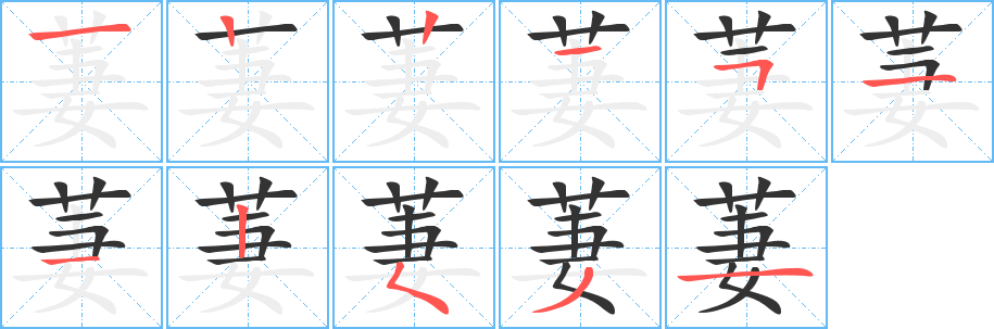 萋的筆順筆畫