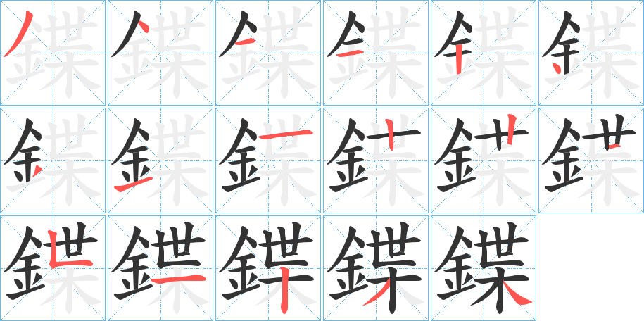 鍱的筆順筆畫