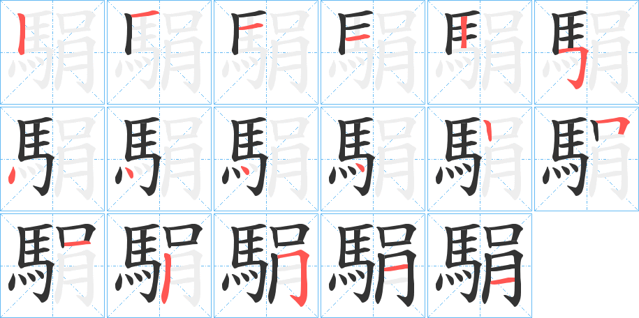 駽的筆順筆畫