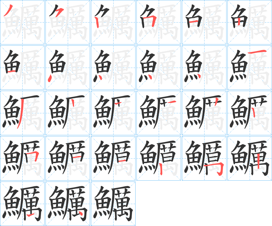 鱱的筆順筆畫